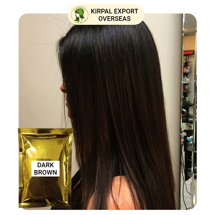 Dark Brown Henna Based Low% Chemical Hair Color